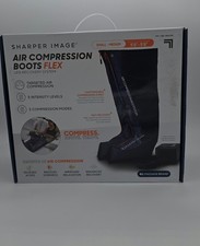 S-M- Sharper Image Powerboost Air Compression Boots Electric Leg Massager