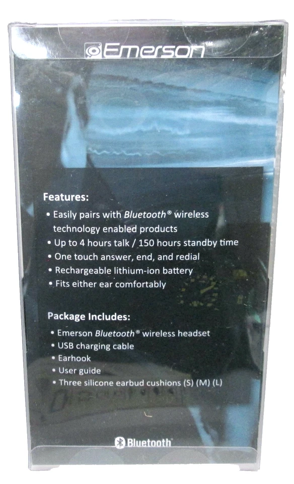 New Emerson EM223 Black Wireless Hands Free Bluetooth Headset - Image 2 of 2