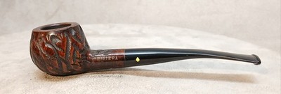 Beautiful Dr Grabow Rivera Rusticated Prince Tobacco Pipe W/Push Stem 