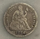 1886-P Seated Liberty Dime - VG - Very Good