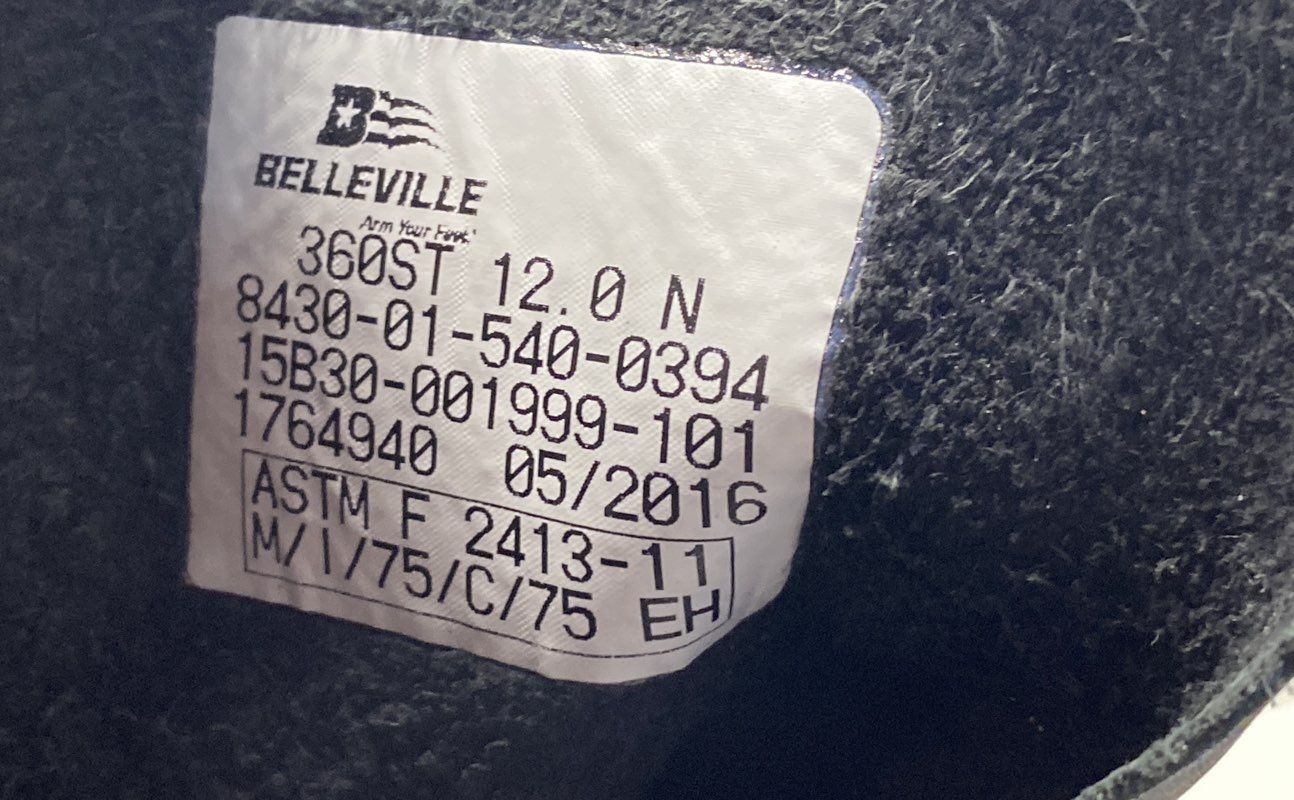 Belleville Black Solid Military Combat Boot Men 12 - image 6