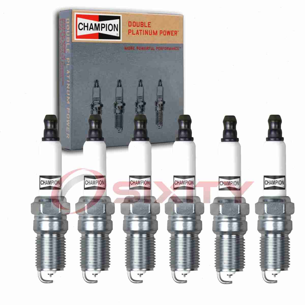 6 pc Champion Double Platinum Spark Plugs for 1986-1997 Ford Aerostar 3.0L sa