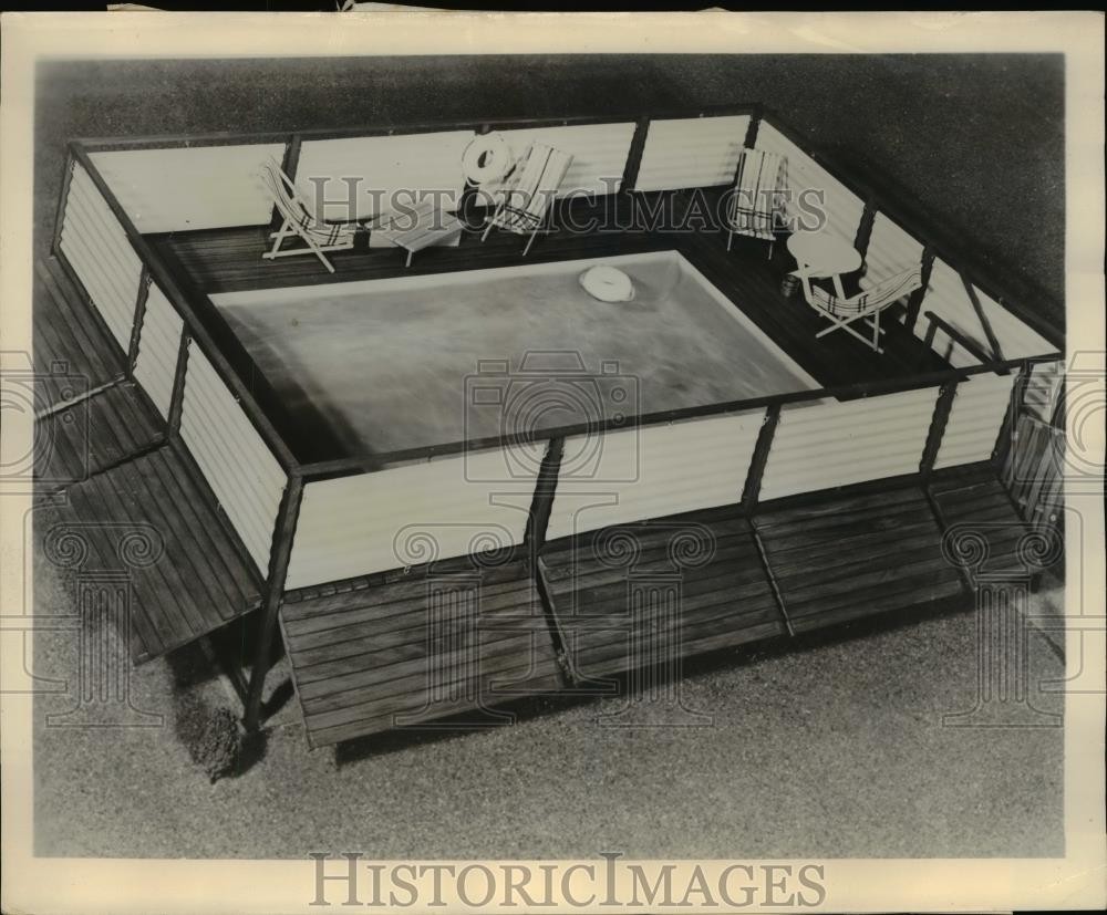 Foto de prensa 1960 verano nadar diversión posible con piscinas prefabricadas - nef04222