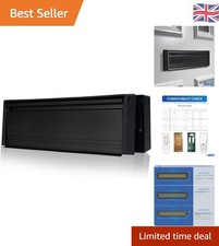 Xfort 12" Matt Black Letterplate - Durable Draught Proof Mailbox with Security