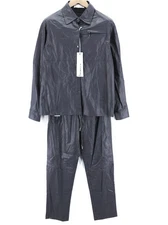 John Richmond Women's Set S Gray Coated Jacket & Regular Pants 2 Pieces
