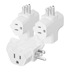 K KASONIC - 3-Outlet Grounding Adapter, UL Listed Plug Extender, White