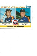 1983 TOPPS ASTROS LEADERS RAY KNIGHT & JOE NIEKRO CHECKLIST ON BACK UNMARKED