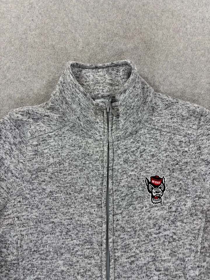 NC State Wolfpack Fleece Full Zip Campus Jacket (Women's Small) Gray - Image 2 of 4
