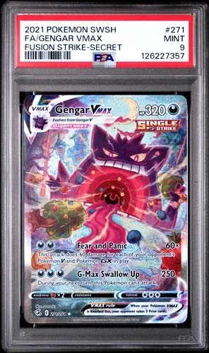 2021 Pokemon Fusion Strike Gengar Vmax Full Art #271 MINT PSA 9 Secret Rare