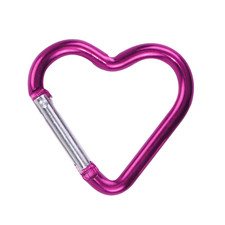 1 Pcs Heart-Shaped Aluminum Carabiner Key Chain Clip Outdoor Keyring Hook Water