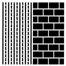 Really Great Stencils, Bricks Dashes  Lines, 5.5x5.5", Background, Brick Wall