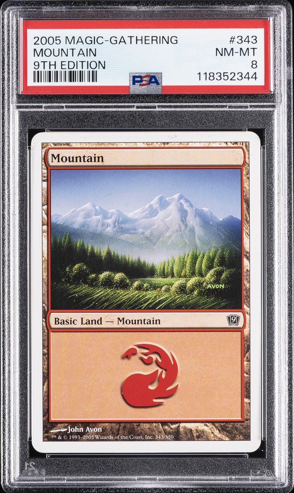 2005 MTG NINTH EDITION #343 MOUNTAIN PSA 8