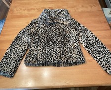 Faux Fur Leopard Jacket Vintage Gorgeous Sz 8 Fully Lined EUVC