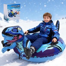 BSIEZC Dinosaur Snow Tube, Inflatable Snow Tube Snow Sled for Kids  Adults,