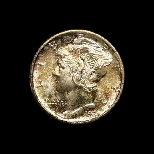 1929-D Mercury Dime Full Split Bands UNC