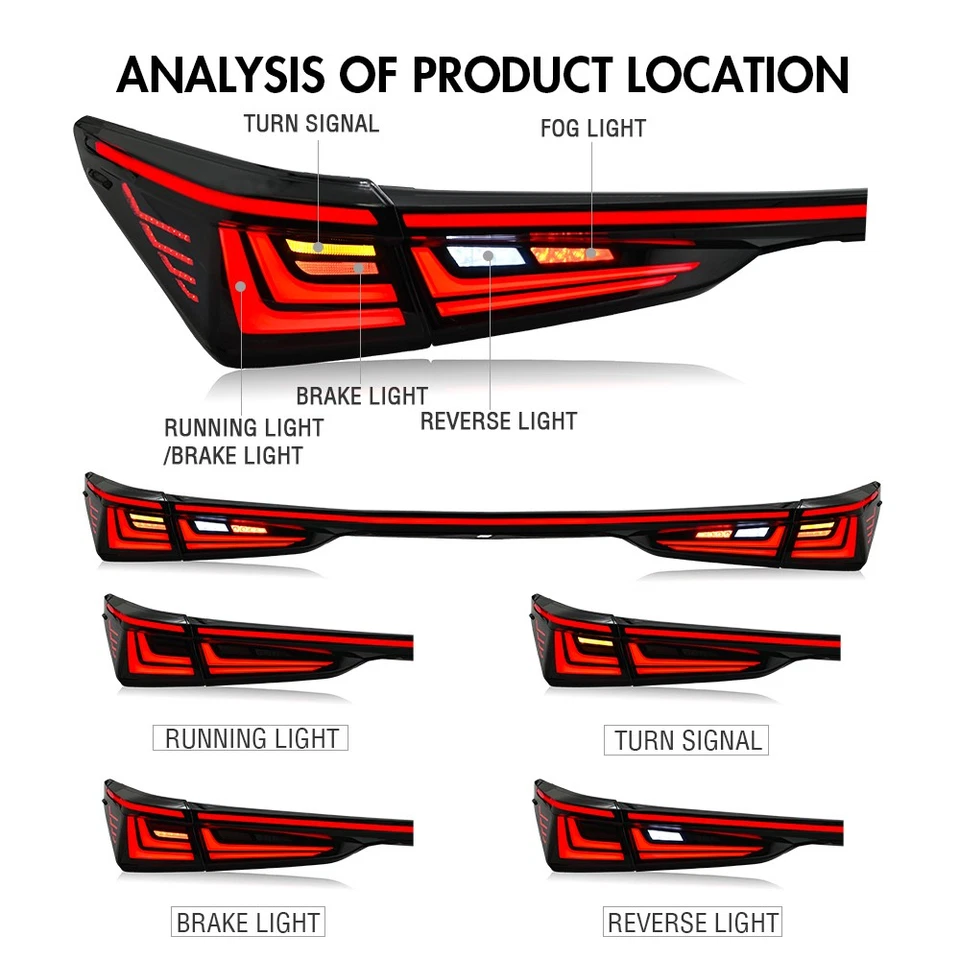 Luces traseras LED completas de humo para Lexus ES350 ES250 ES 300h 2019-2023 luces traseras Foto 3 de 4