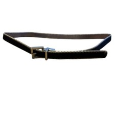 Woman's Designer Black/Silver Business Casual Reversible Belt Length 39"