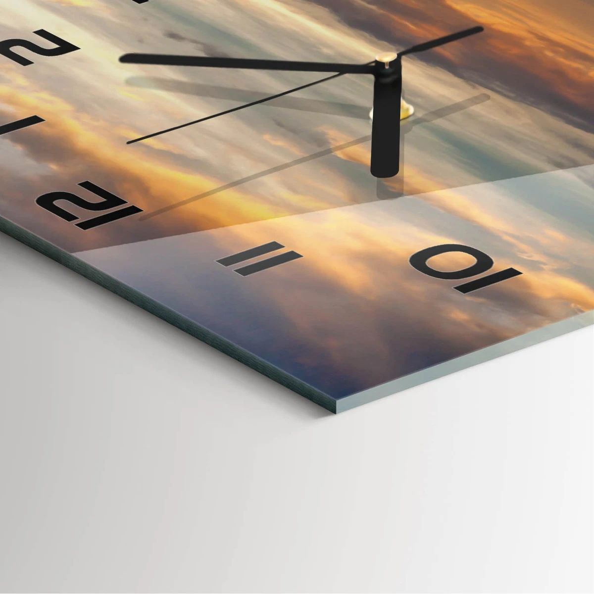Reloj de Pared Rectangular Horizontal de Diseño Moderno Atardecer 60x30 cm