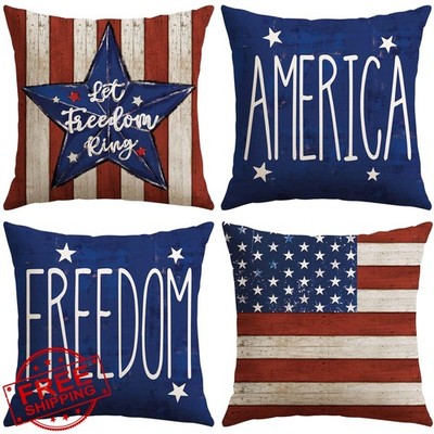Artscope Red Blue 4th July Pillow Covers 20''x20'' (4pk)