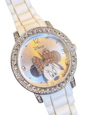 Disney Minnie Mouse Rhinestone Bezel Bow Watch New Battery