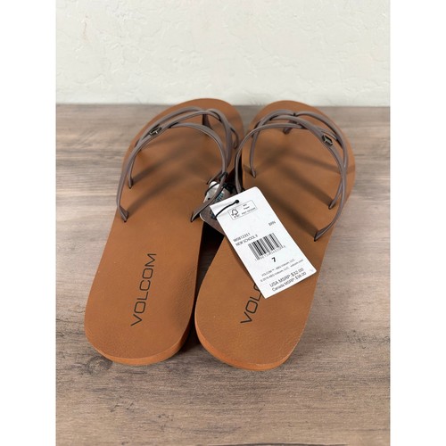 Volcom Easy Breezy Flip Flop Riemchensandale Größe 7 - braun - neu mit Etikett - Bild 2 von 4