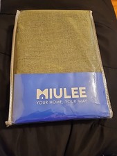 NEW Miulee Linen Texture Natural Color 100 Blackout Curtains Set of 2 -52 x 84