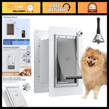 Wall-Mounted Pet Door - Steel Frame, Telescoping Tunnel, Double Silicone Flaps,