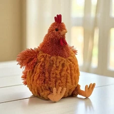 25cm Hen Plush Toy Inspired by JellyCat, Soft Stuffed Animal, Cute Farm Gift