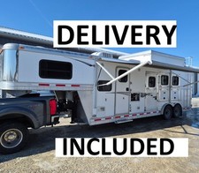 FREE DELIVERY- ADAM 3 HORSE LIVING QUARTERS TRAILER GOOSENECK ALUMINUM SLANT Lq