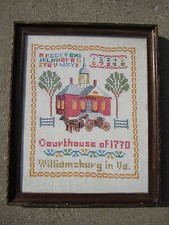 Vintage Cross Stitch Williamsburg Virginia Courthouse 1770 Sampler Alphabet etc.