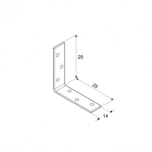 Stuhlwinkel 25X25X14Mm Verzinkt Winkelverbinder MöBelwinkel-image