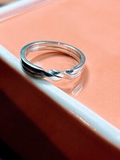 Sterling Silver Interlocking Circle Band Ring Hand Crafted