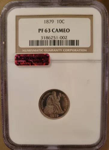 1879 Seated Liberty Dime - NGC Proof 63 Cameo - only 1100 minted!!