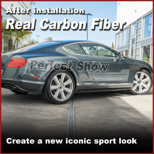 For Bentley Continental Gt 2012-18 REAL Carbon Side Skirt Extension Lip Spoiler - Picture 3 of 13