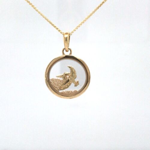 14k Yellow Gold Pelican Window Pendant