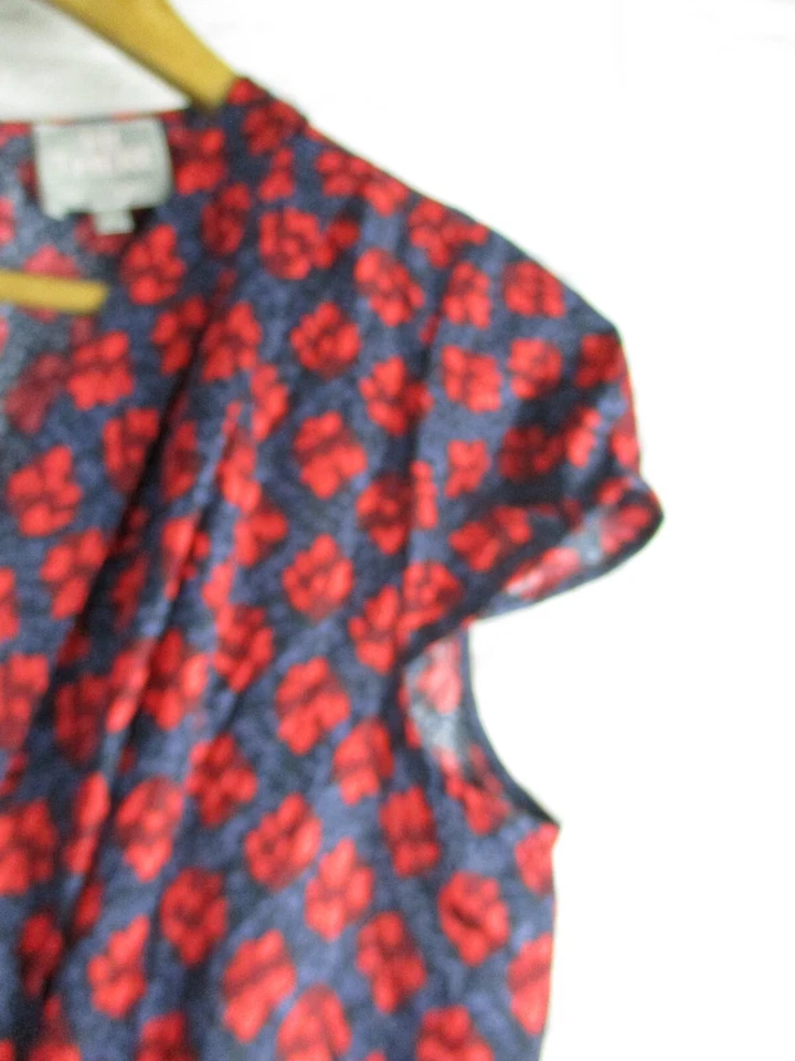 Hi There from Karen Walker womens a-line dress red blue floral print 8 - image 3 of 4