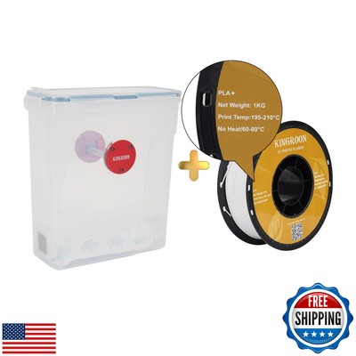 Kingroon Filament Dryer Box with PLA+ White Filament, 3D Printer Filament Dry