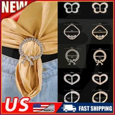 T-Shirt Clip Silk Scarf Ring Buckle Women Rhinestone Buckle Pin Jewellery Gift*