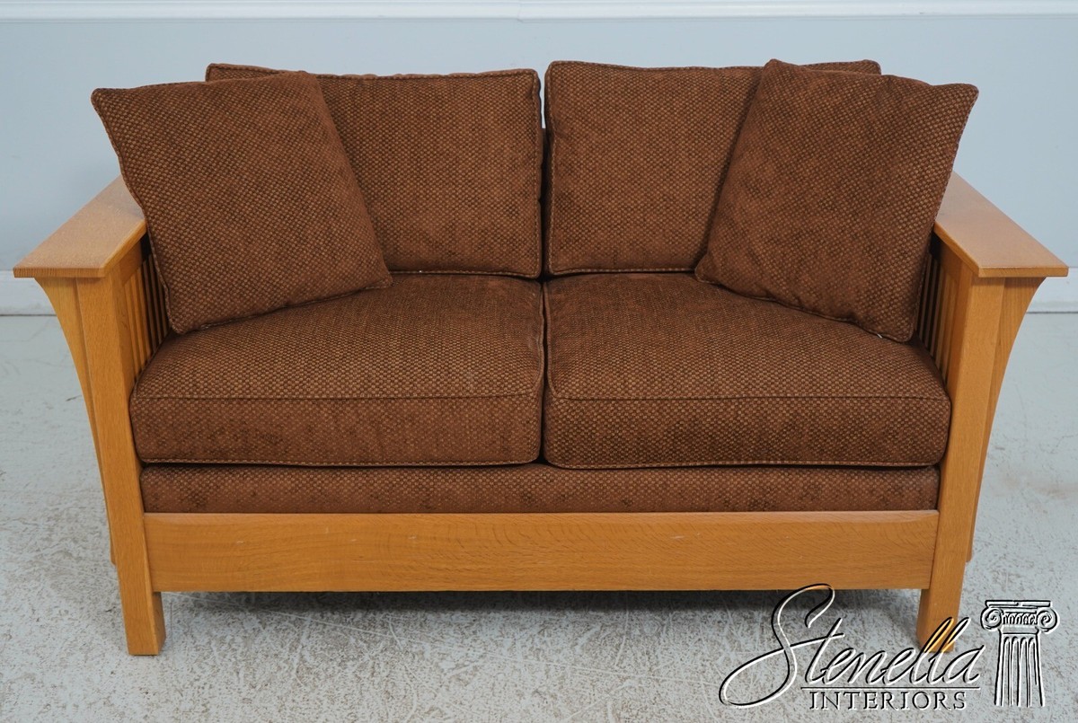 67667: STICKLEY Mission Oak Upholstered Loveseat Sofa
