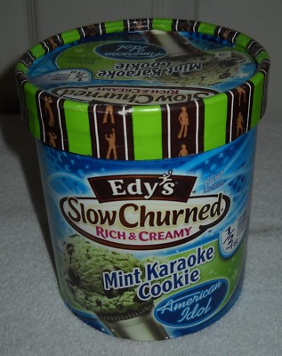 #9773 EDY'S 2009 Limited Ed American Idol Mint Karaoke Cookie Ice Cream BOX ONLY