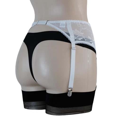 S-3XL Floral Lace Garter Belt 4 Straps Metal Clips Sexy Suspender F Thigh Highs - Picture 63 of 64