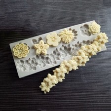 Moule Silicone Décors Feuilles & Fleurs Pate À Sucre & D'Amande Cake Design