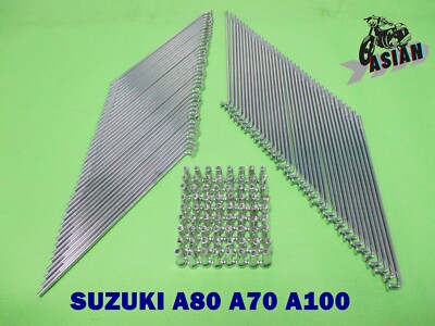 SUZUKI A80 A70 A100  FRONT & REAR SPOKE SET ''CHROME NIPPLES'' [as1278]