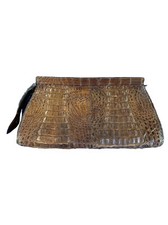 Vintage Alligator Crocodile Hide Purse Clutch Leather Womens Antique