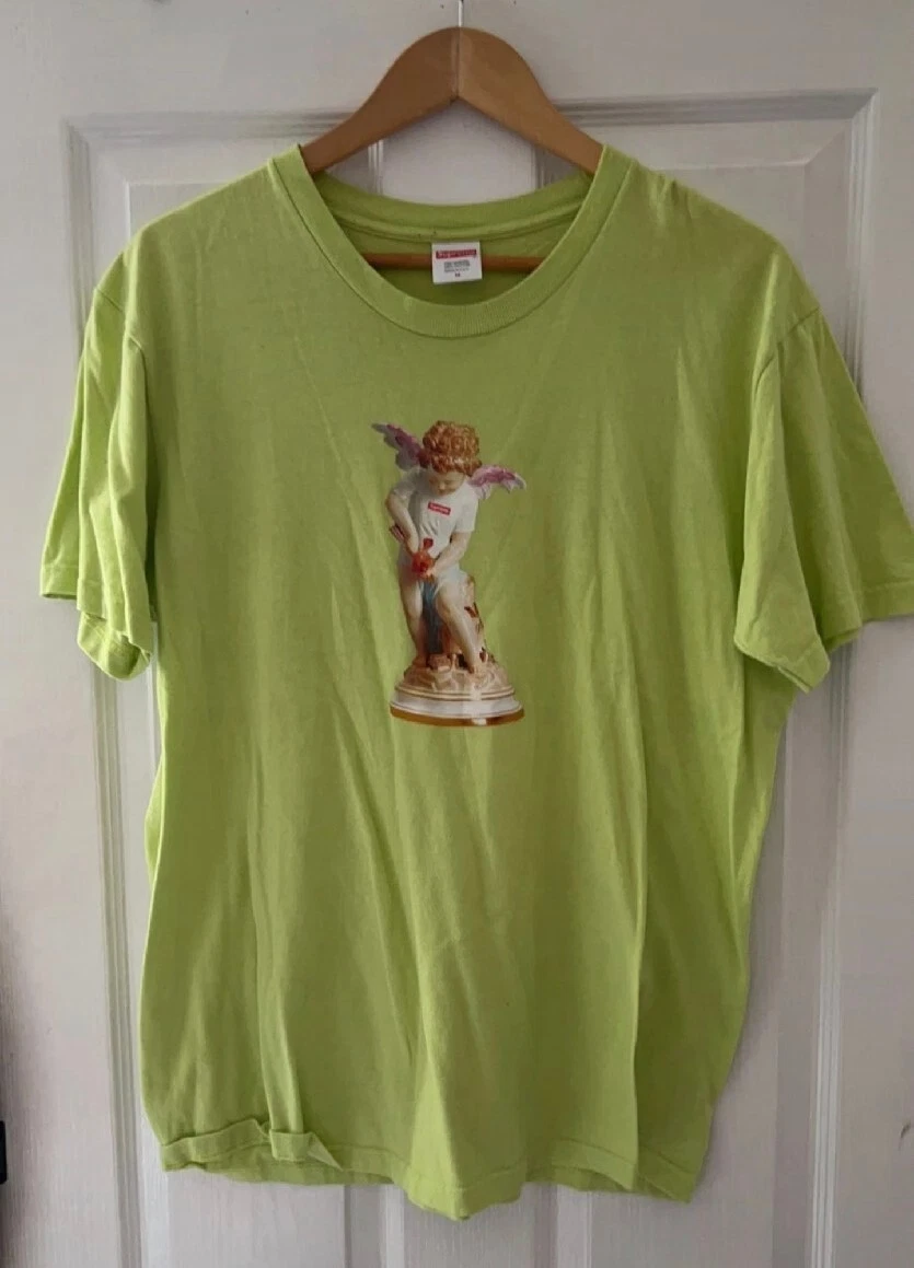 Tee shirt SS19 Supreme Cupidon vert fluo taille M moyen chérubin ange