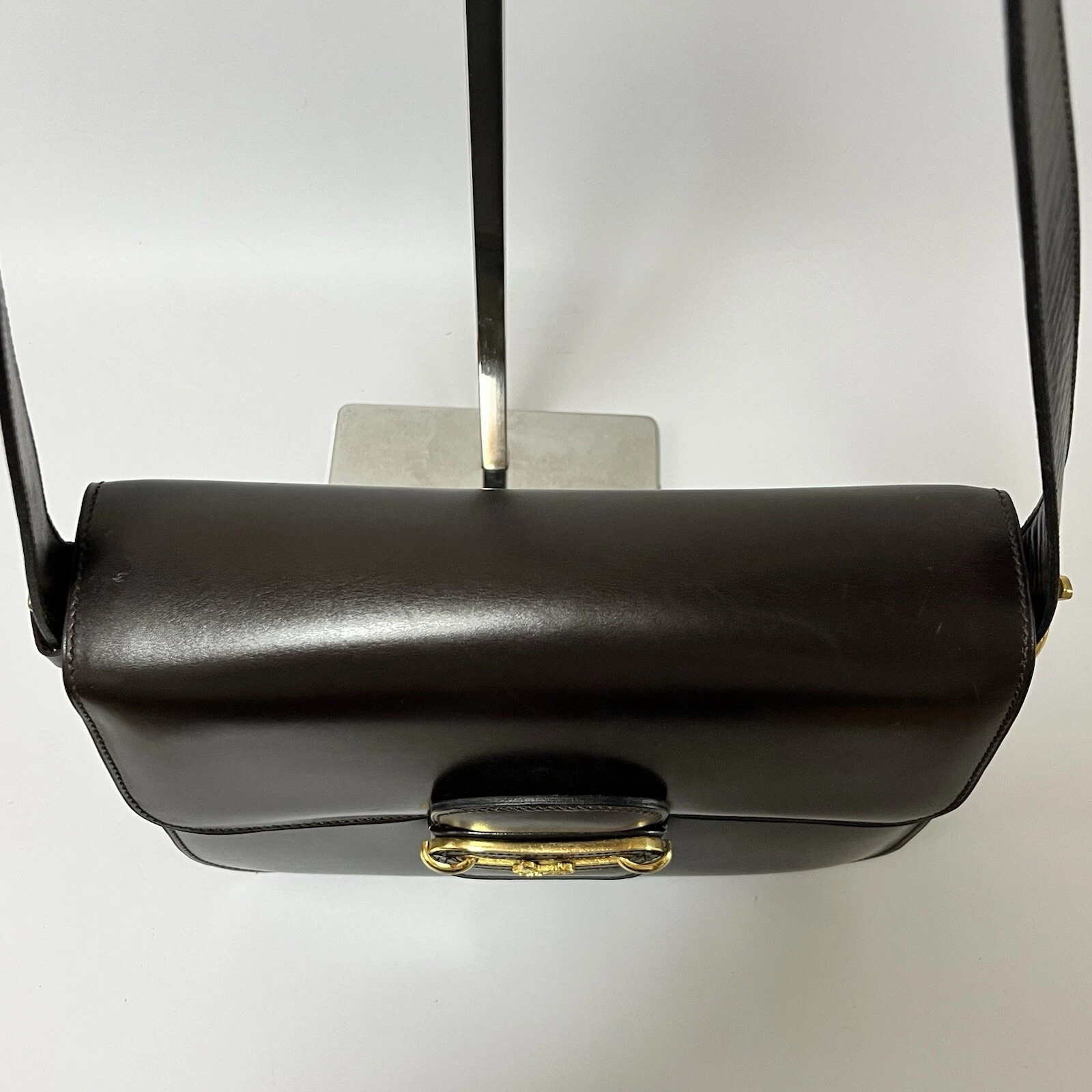 COACH Borsa a tracolla CELINE carrozza cavalli pelle marrone autentica dal Giappone #103