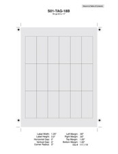 Perforated 18-UP-8.5 x 11" Tags - 250 Sheets 4500 Tags Total
