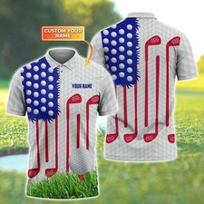 Personalized Name 3D Golf Polo Shirt Golfer Polo Shirt With Custom Name Golf