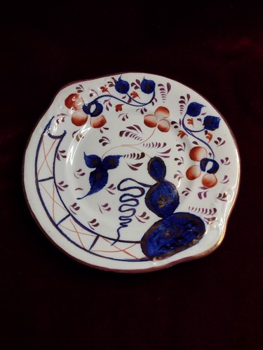 GAUDY WELSH Allerton's Cake Plate GENUINE 1800s Antique 9.5" Staffordshire - Picture 7 of 14