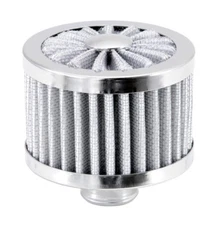 Chrome Extra Flow 1" to 1-1/4" Push In Valve Cover Baffle Breather Vent Filter